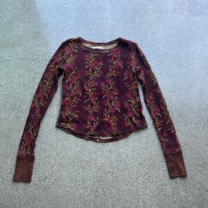 Free People thermal flower top/sweater